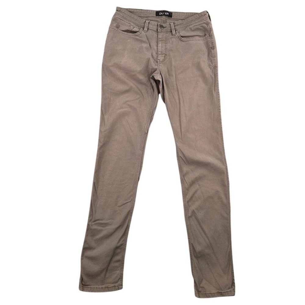 DU/ER Pants Mens 30x33 Brown Live Lite Slim Stretch No Sweat Performance Fabric
